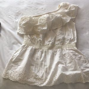 Jessica Simpson Eyelet one shoulder top